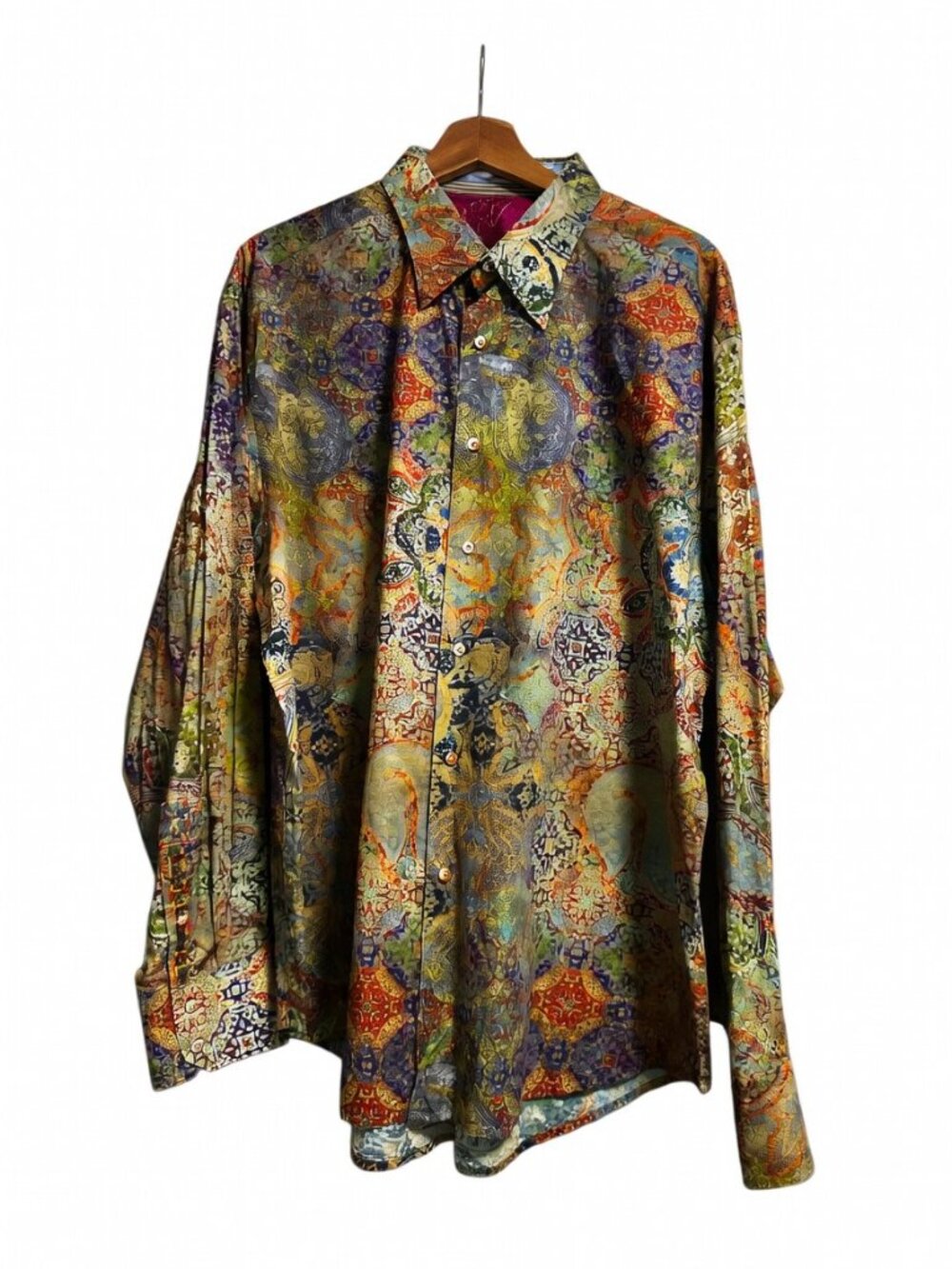 Robert Graham Men’s Multicolor Paisley Abstract Long Sleeve Button Down Shirt